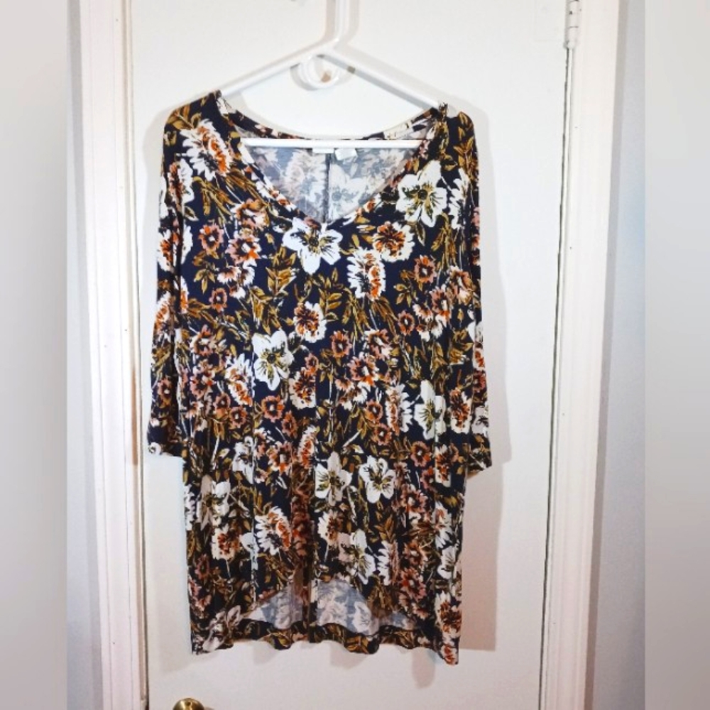The Prairie Long Tunic Top With Scoop V Neckline Plus Size 1X